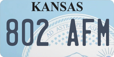 KS license plate 802AFM