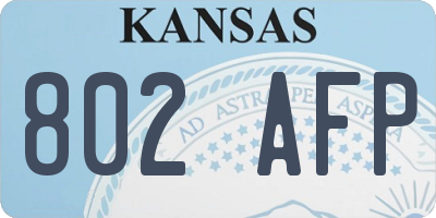 KS license plate 802AFP