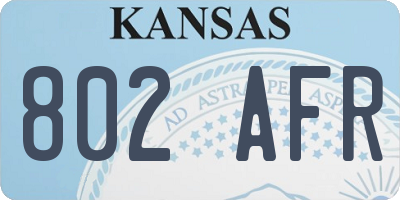 KS license plate 802AFR