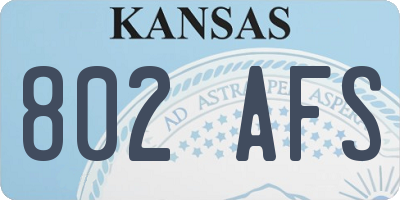 KS license plate 802AFS