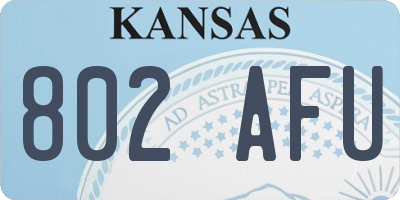 KS license plate 802AFU