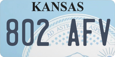 KS license plate 802AFV