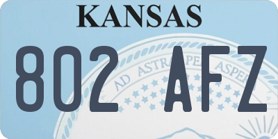 KS license plate 802AFZ