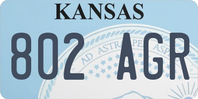 KS license plate 802AGR