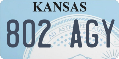 KS license plate 802AGY
