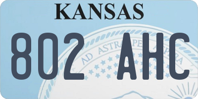KS license plate 802AHC