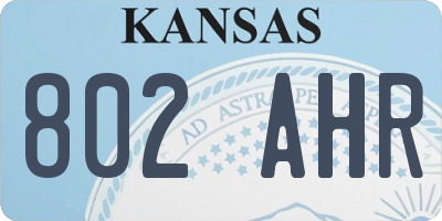 KS license plate 802AHR