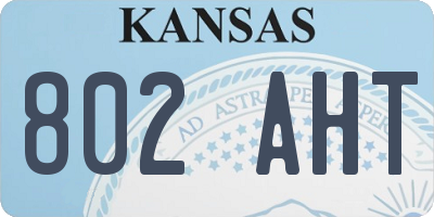 KS license plate 802AHT