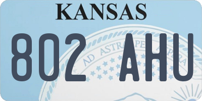 KS license plate 802AHU