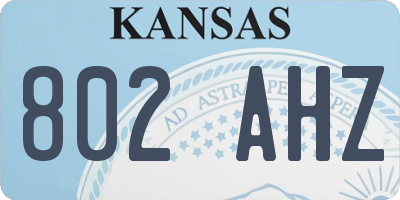 KS license plate 802AHZ