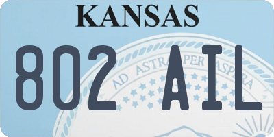 KS license plate 802AIL