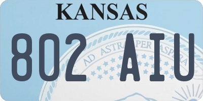 KS license plate 802AIU