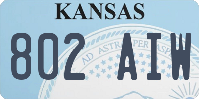 KS license plate 802AIW
