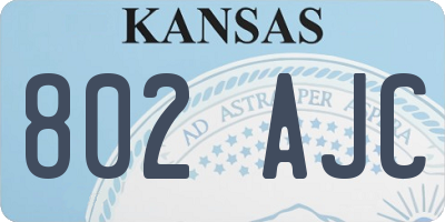 KS license plate 802AJC