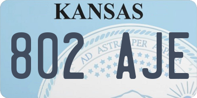 KS license plate 802AJE