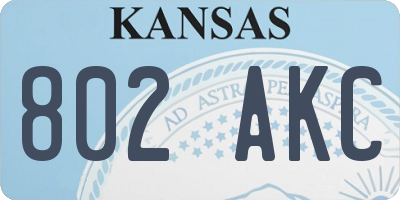 KS license plate 802AKC