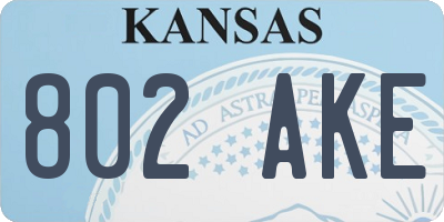 KS license plate 802AKE