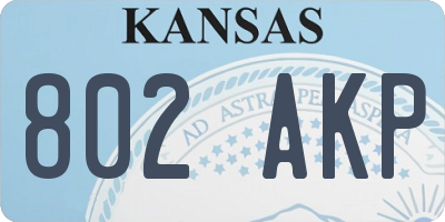 KS license plate 802AKP