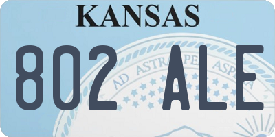 KS license plate 802ALE
