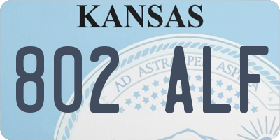 KS license plate 802ALF