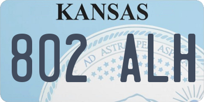 KS license plate 802ALH