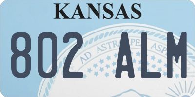 KS license plate 802ALM