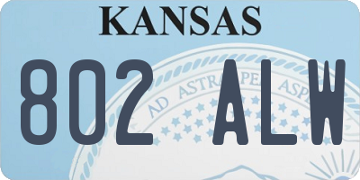 KS license plate 802ALW