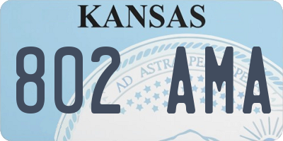 KS license plate 802AMA