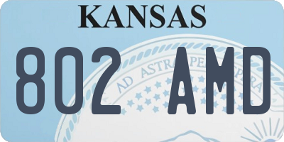 KS license plate 802AMD