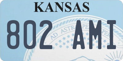 KS license plate 802AMI