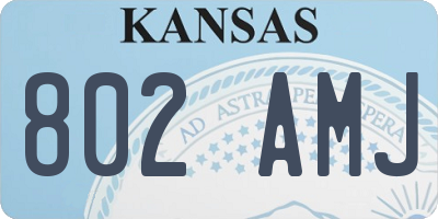 KS license plate 802AMJ