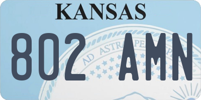 KS license plate 802AMN