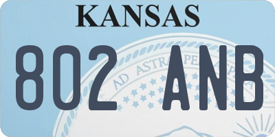 KS license plate 802ANB
