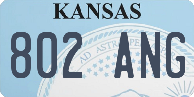 KS license plate 802ANG