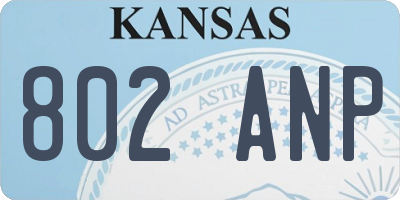 KS license plate 802ANP