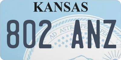 KS license plate 802ANZ