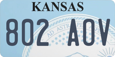 KS license plate 802AOV