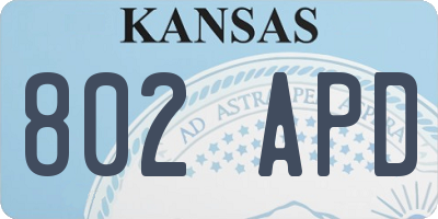 KS license plate 802APD
