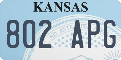 KS license plate 802APG