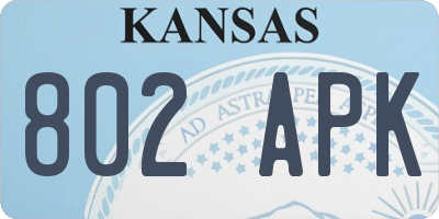 KS license plate 802APK