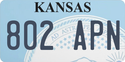 KS license plate 802APN