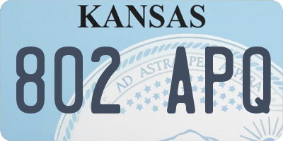 KS license plate 802APQ