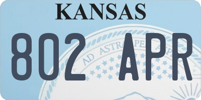 KS license plate 802APR