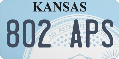 KS license plate 802APS