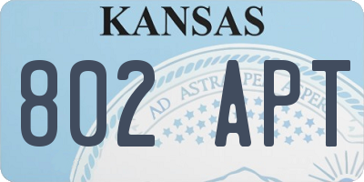 KS license plate 802APT