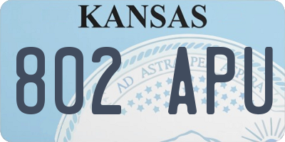 KS license plate 802APU