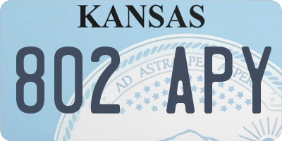 KS license plate 802APY