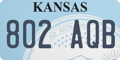 KS license plate 802AQB