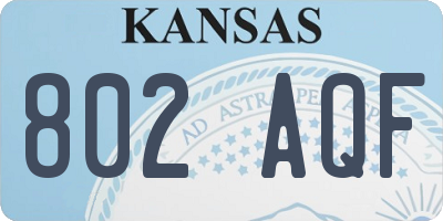 KS license plate 802AQF
