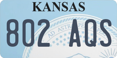 KS license plate 802AQS